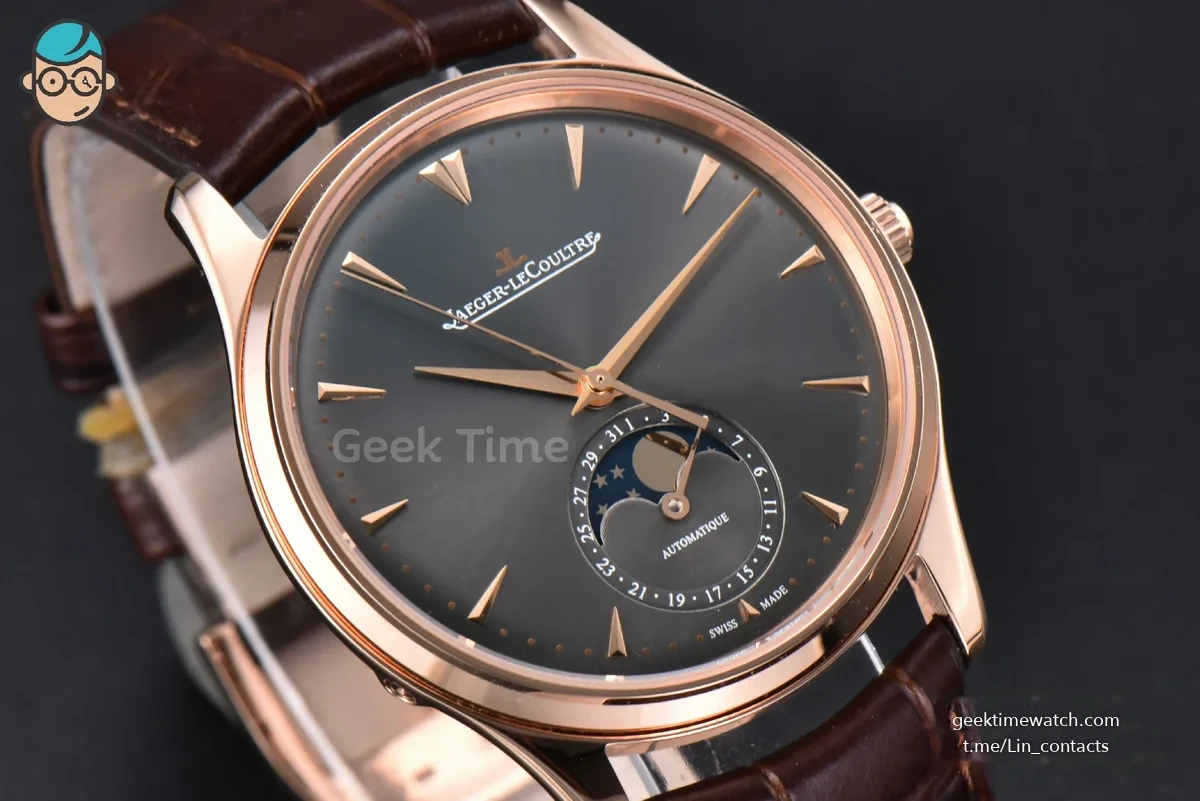 Master Ultra Thin Moonphase 136255J ZF 39MM RG Gray Dial Brown Leather Strap A925 V3