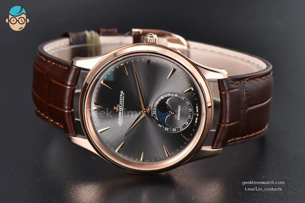 Master Ultra Thin Moonphase 136255J ZF 39MM RG Gray Dial Brown Leather Strap A925 V3