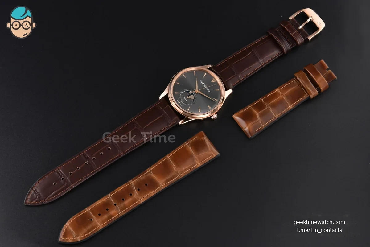 Master Ultra Thin Moonphase 136255J ZF 39MM RG Gray Dial Brown Leather Strap A925 V3