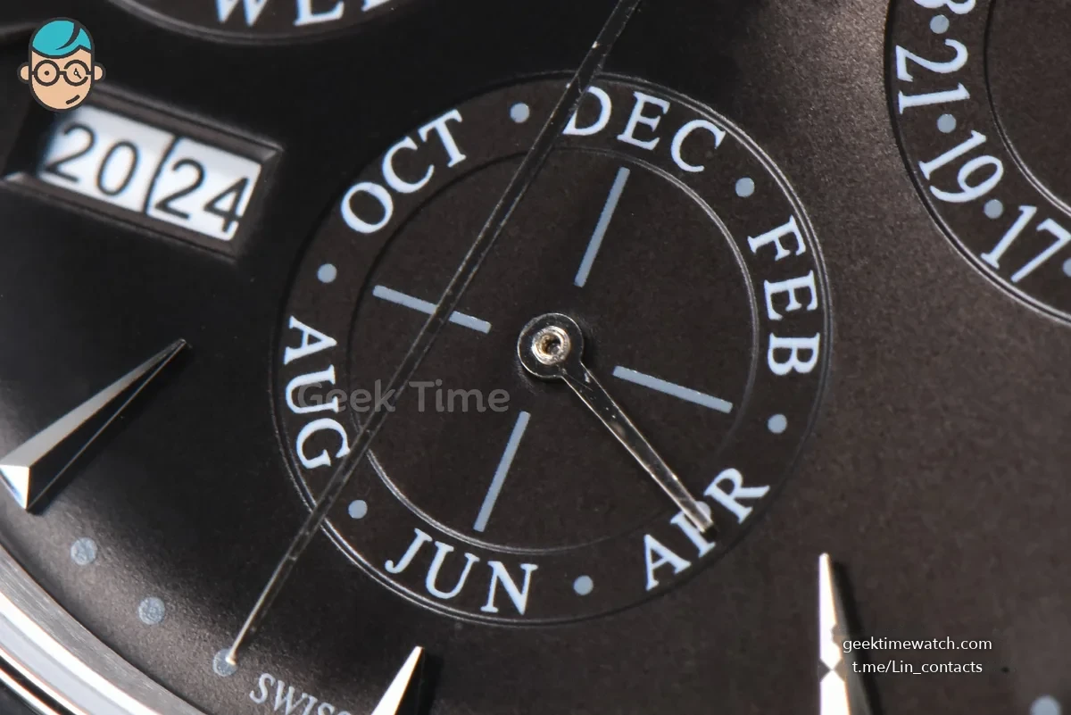 Master Ultra Thin Perpetual Calendar SS VRF 39MM grey Dial Black Leather Strap MY9015