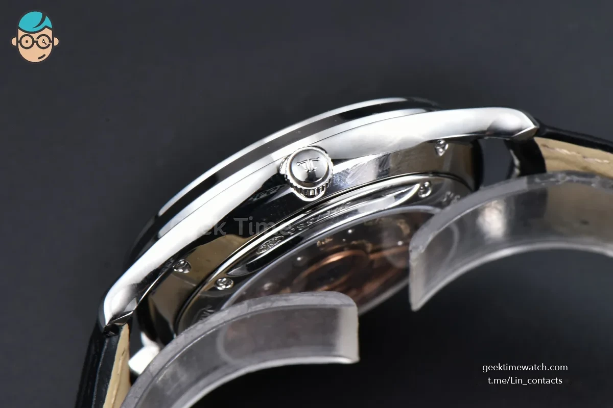 Master Ultra Thin Perpetual Calendar SS VRF 39MM grey Dial Black Leather Strap MY9015