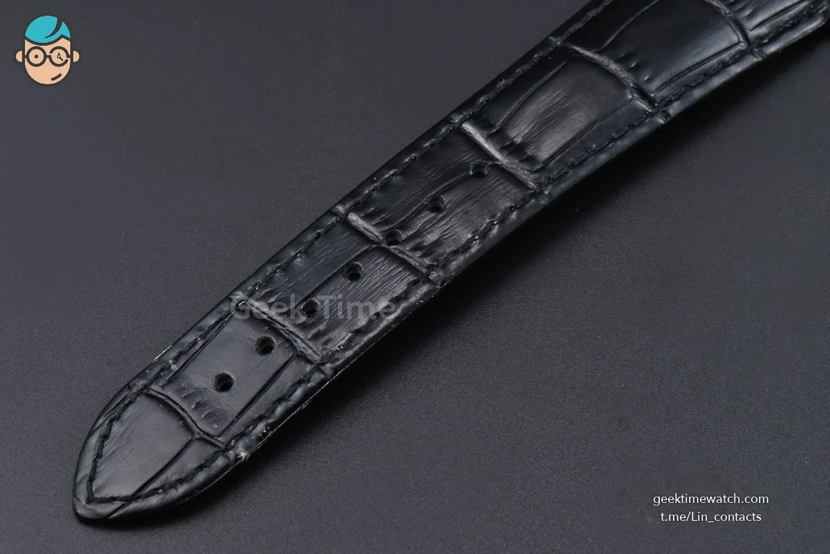 Master Ultra Thin Perpetual Calendar SS VRF 39MM grey Dial Black Leather Strap MY9015