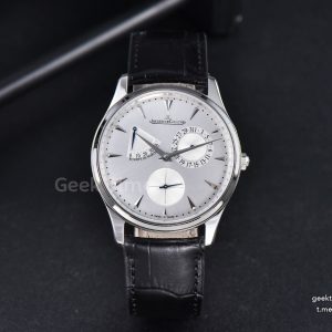 Master Ultra Thin Réserve de Marche 1378420 ZF 39MM Silver Dial Black Leather Strap A938