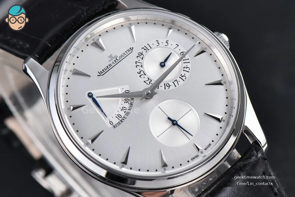 Master Ultra Thin Réserve de Marche 1378420 ZF 39MM Silver Dial Black Leather Strap A938