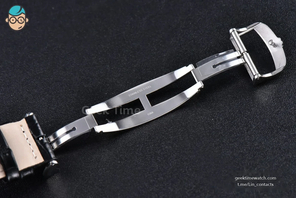Master Ultra Thin Réserve de Marche 1378420 ZF 39MM Silver Dial Black Leather Strap A938