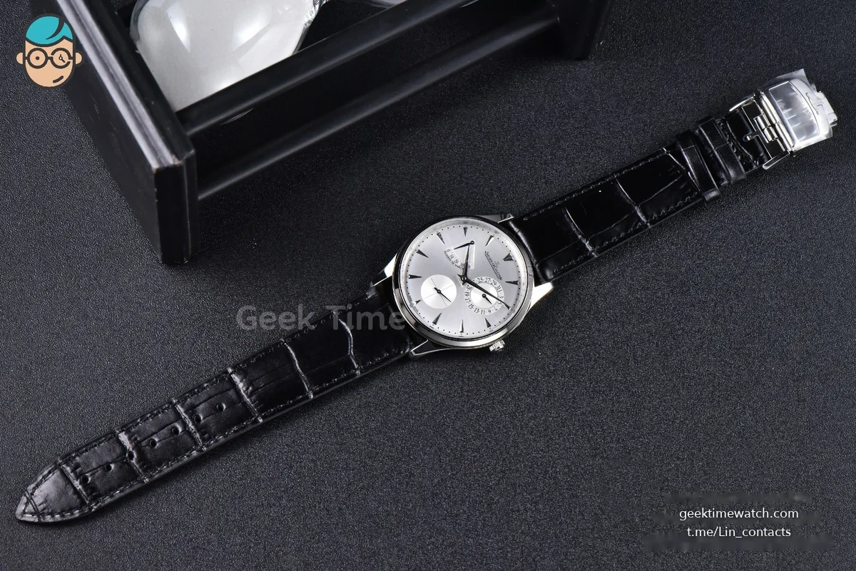 Master Ultra Thin Réserve de Marche 1378420 ZF 39MM Silver Dial Black Leather Strap A938