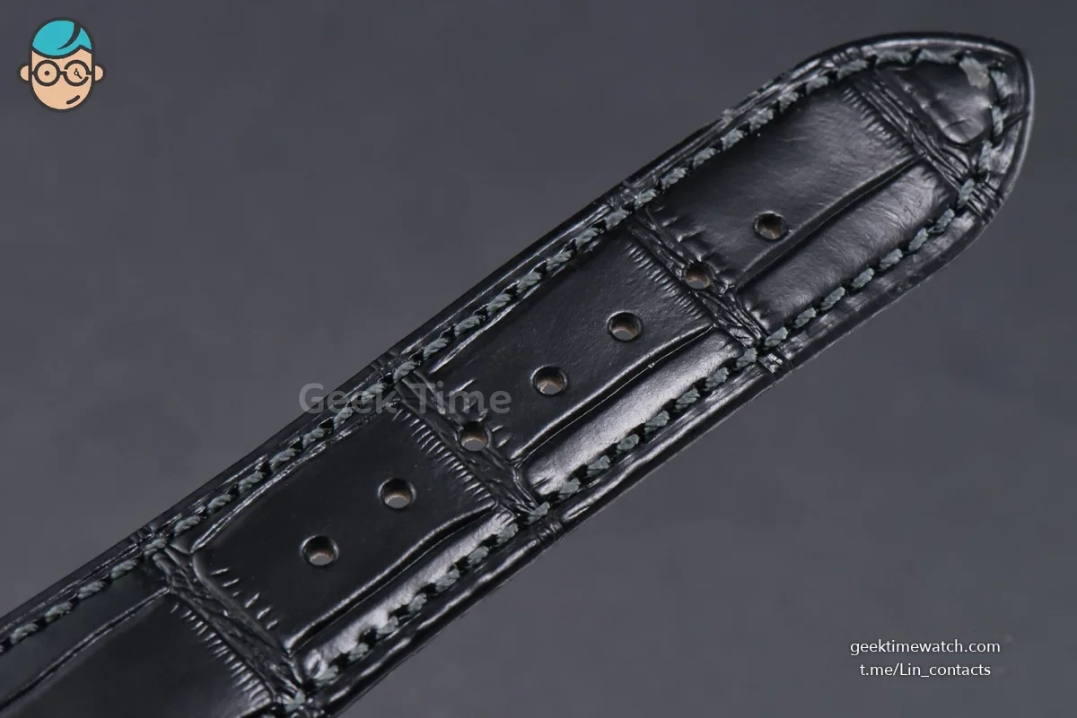 Nautilus 5712 40mm Gray PPF Diamond Bezel Blue Dial Diamond Marker Moonphase Black Leather Strap A240