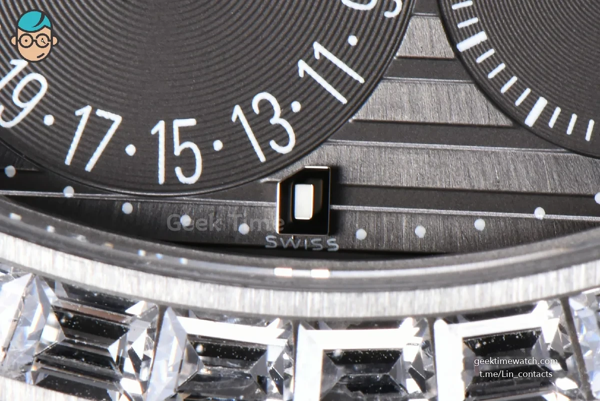 Nautilus 5712 40mm PPF Diamond Gray Dial Moonphase Leather Strap A240 Super Clone V4