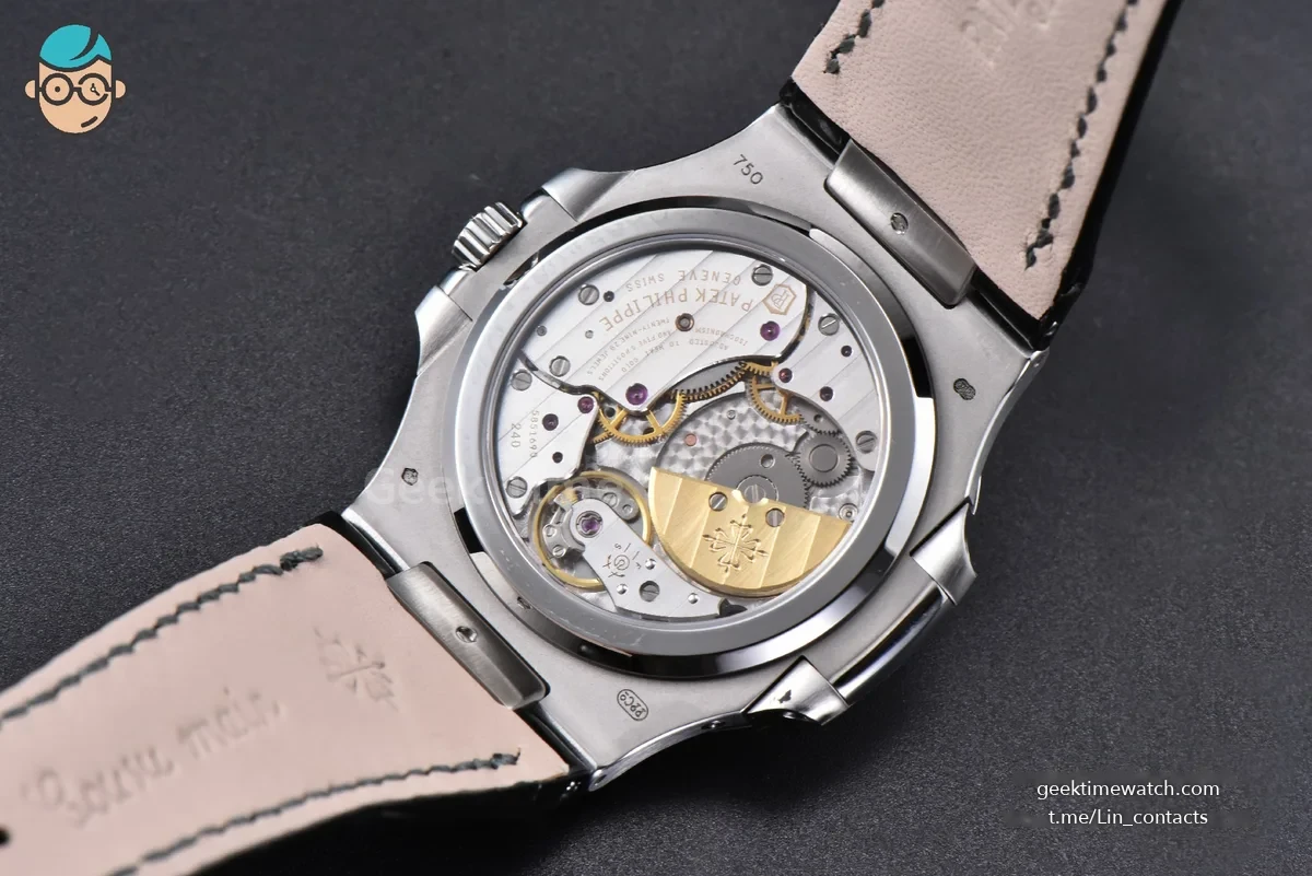 Nautilus 5712 40mm PPF Diamond Gray Dial Moonphase Leather Strap A240 Super Clone V4