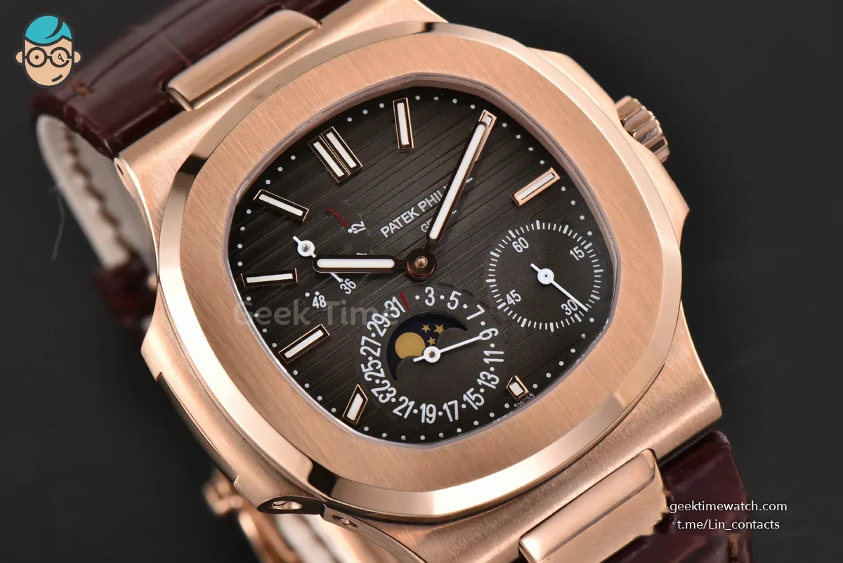 Nautilus 5712 40mm ZF RG Brown Dial Brown Leather Strap A240 V4