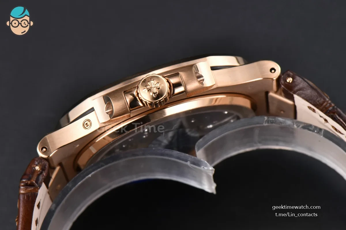 Nautilus 5712/R 40mm PPF RG Brown Dial Brown Leather Strap A240 Super Clone V2