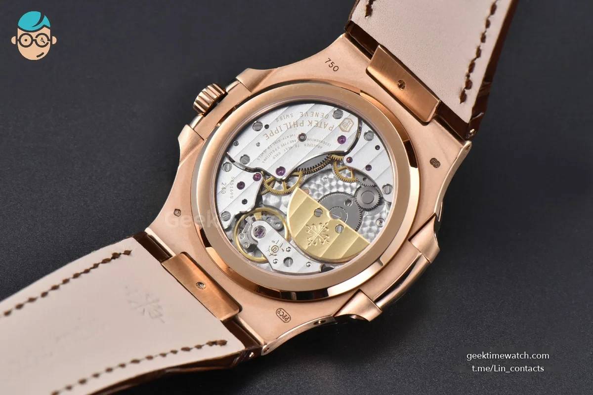 Nautilus 5712/R 40mm PPF RG Brown Dial Brown Leather Strap A240 Super Clone V2