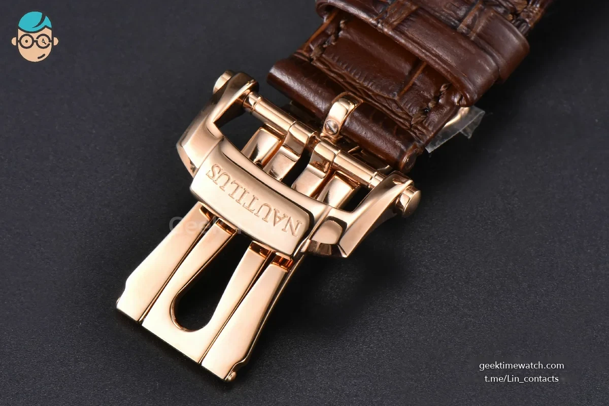 Nautilus 5712/R 40mm PPF RG Brown Dial Brown Leather Strap A240 Super Clone V2