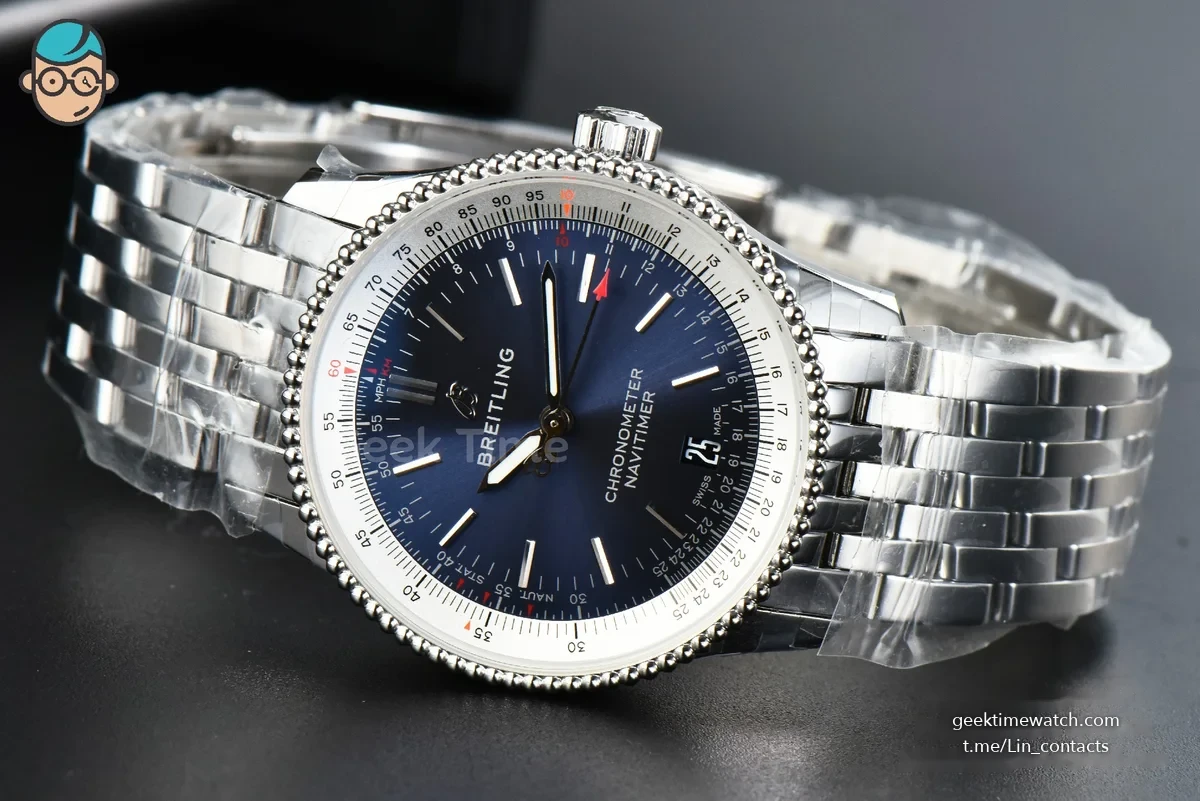 Navitimer 1 38MM KORF Blue/White Dial SS Bracelet 2824