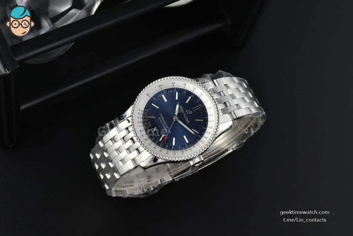 Navitimer 1 38MM KORF Blue/White Dial SS Bracelet 2824