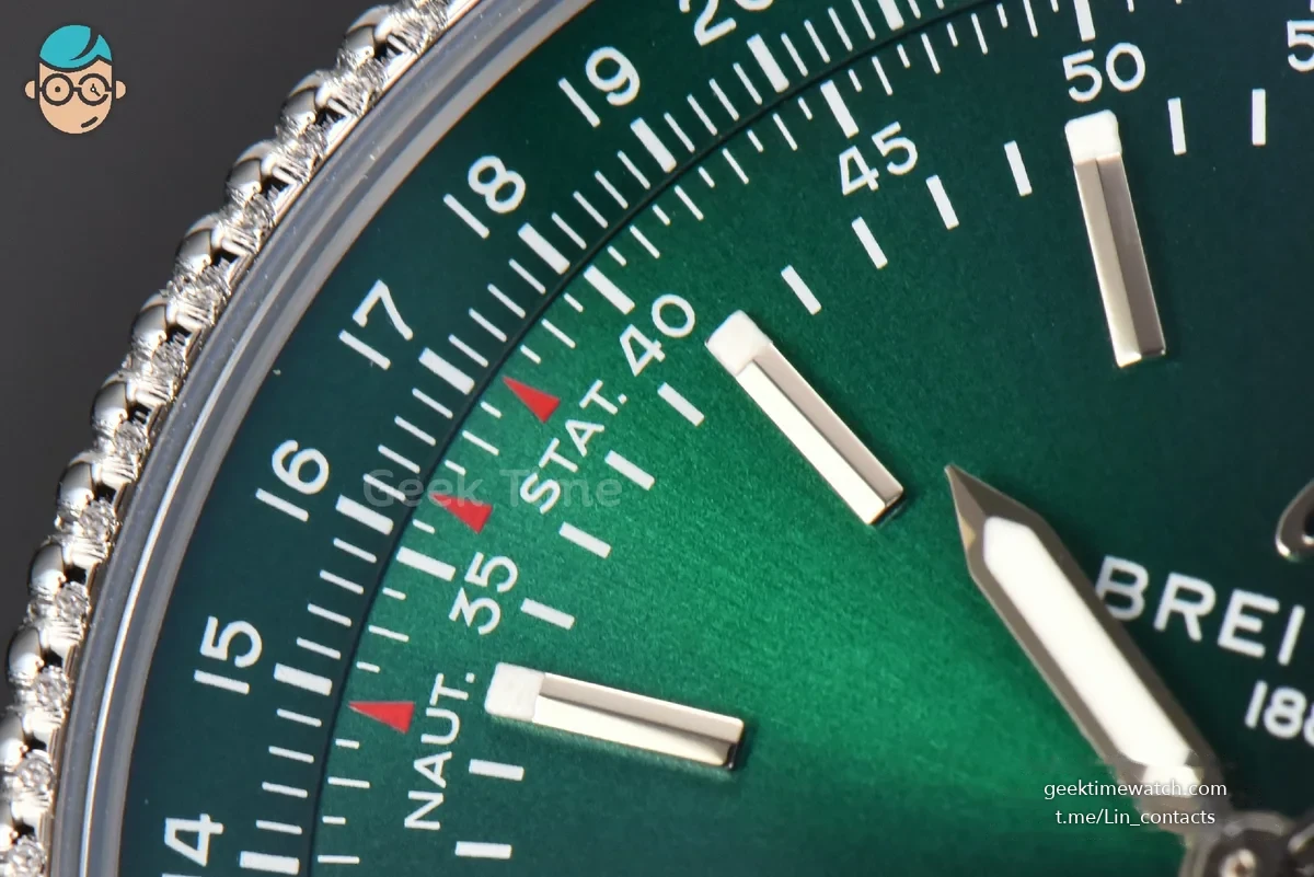 Navitimer 41mm TF Green Dial Green Leather Strap 2824