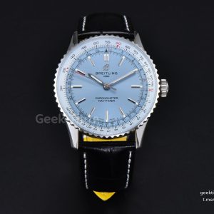 Navitimer Automatic 41mm SS BLSF Ice Blue Dial on Black Leather Strap A2824