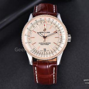 Navitimer TF 38MM RG White Dial White Bezel Brown Leather Strap A2824