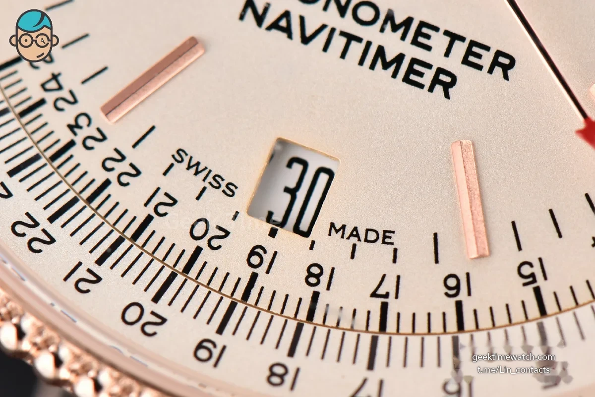 Navitimer TF 38MM RG White Dial White Bezel Brown Leather Strap A2824