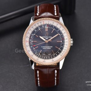 Navitimer V7F 41MM Gray Dial Brown Leather Strap A2824