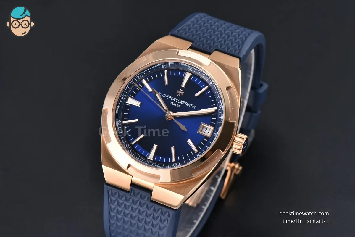 Overseas 4500V 41mm PPF RG Blue Dial Blue Rubber Strap A5100