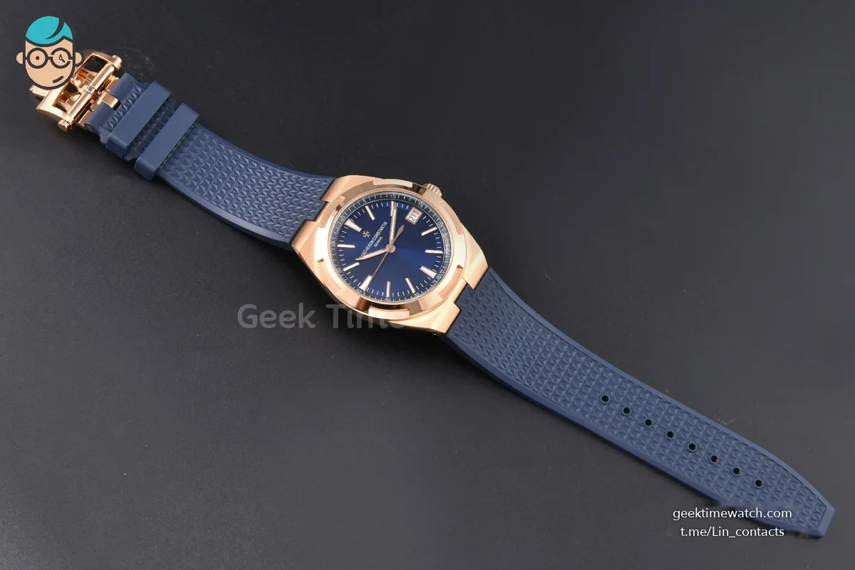 Overseas 4500V 41mm PPF RG Blue Dial Blue Rubber Strap A5100