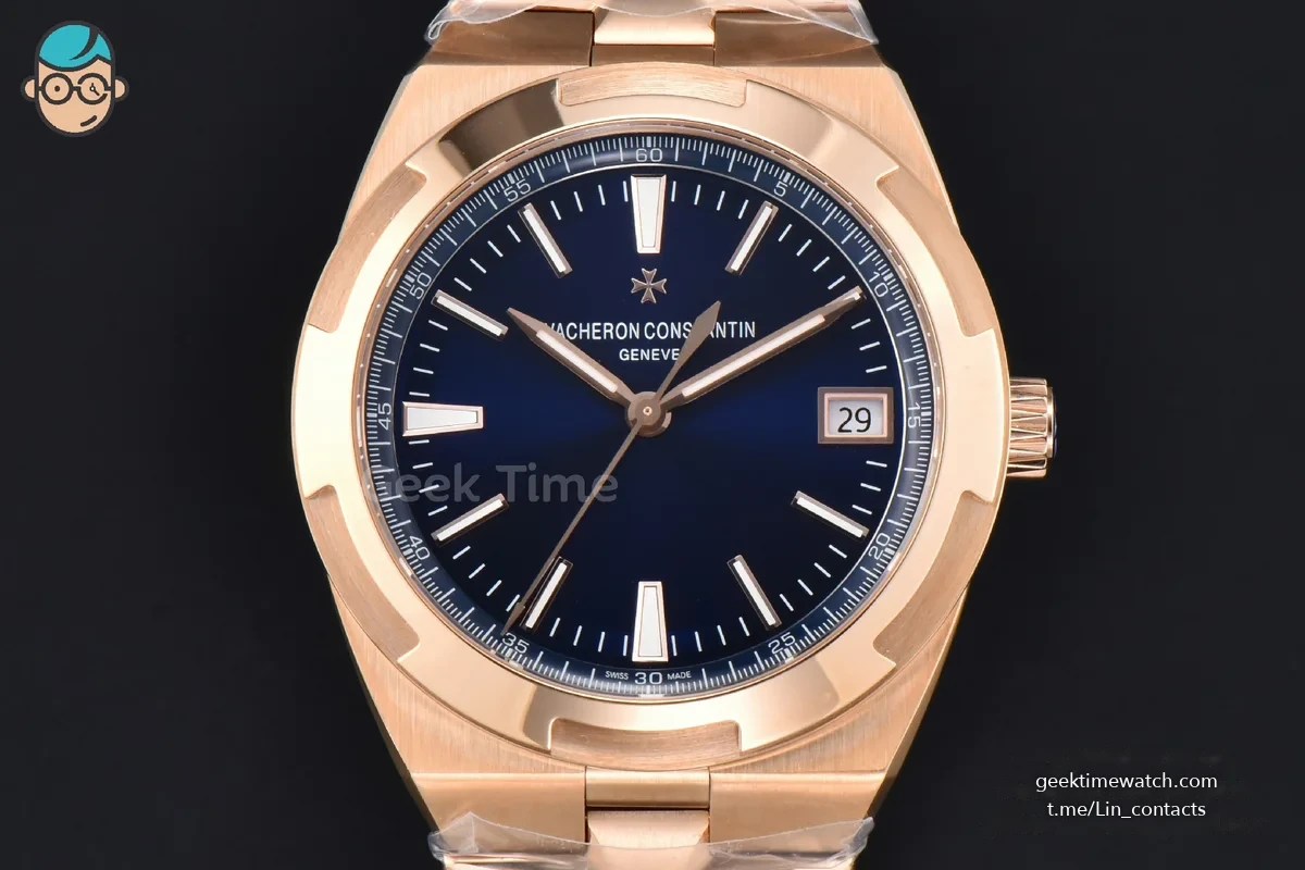 Overseas 4500V 41mm RG ZF Blue Dial RG Bracelet A5100
