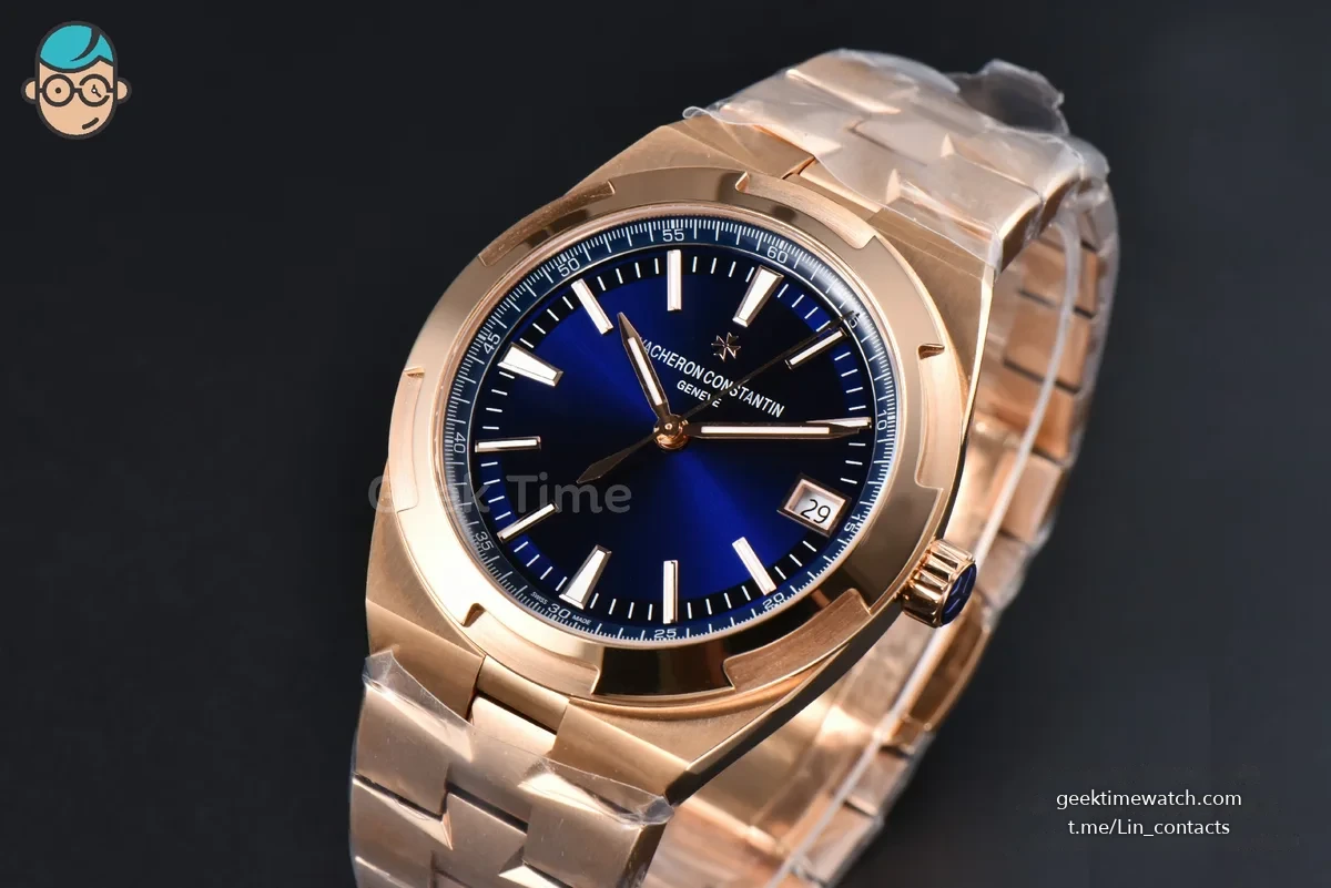 Overseas 4500V 41mm RG ZF Blue Dial RG Bracelet A5100