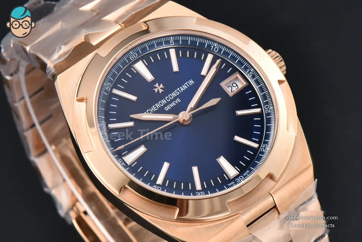 Overseas 4500V 41mm RG ZF Blue Dial RG Bracelet A5100