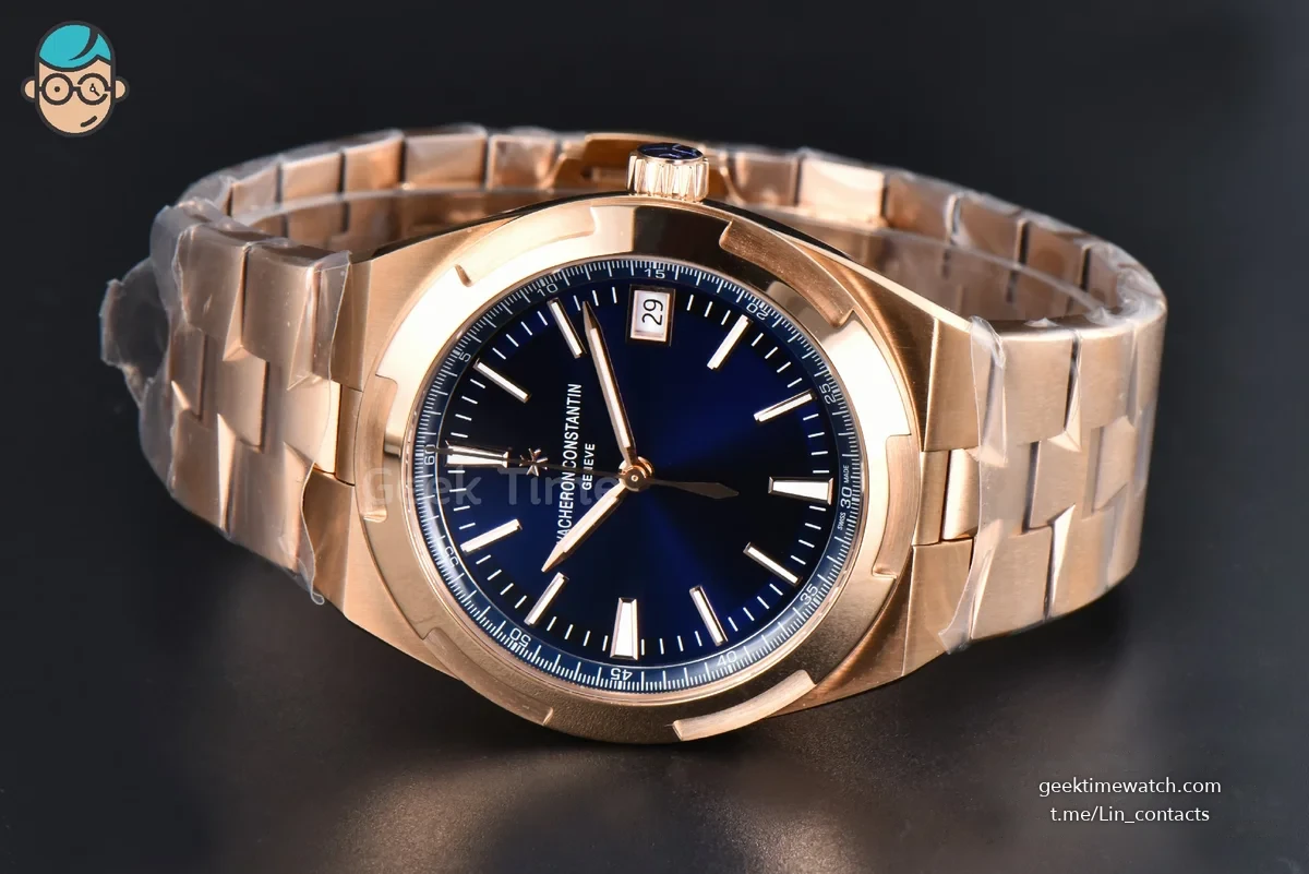 Overseas 4500V 41mm RG ZF Blue Dial RG Bracelet A5100