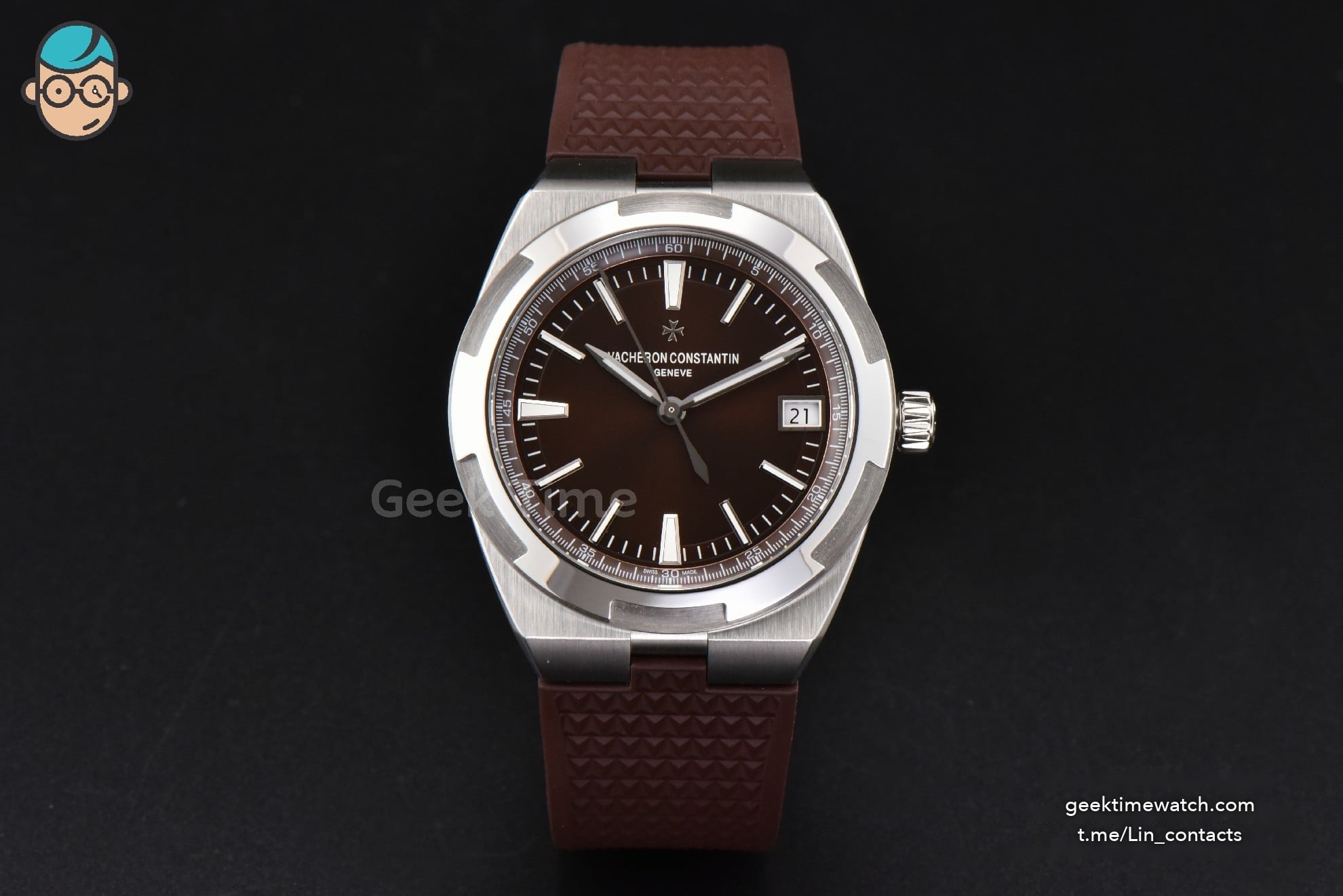 Overseas 4500V 41mm ZF Brown Dial Brown Rubber Strap A5100