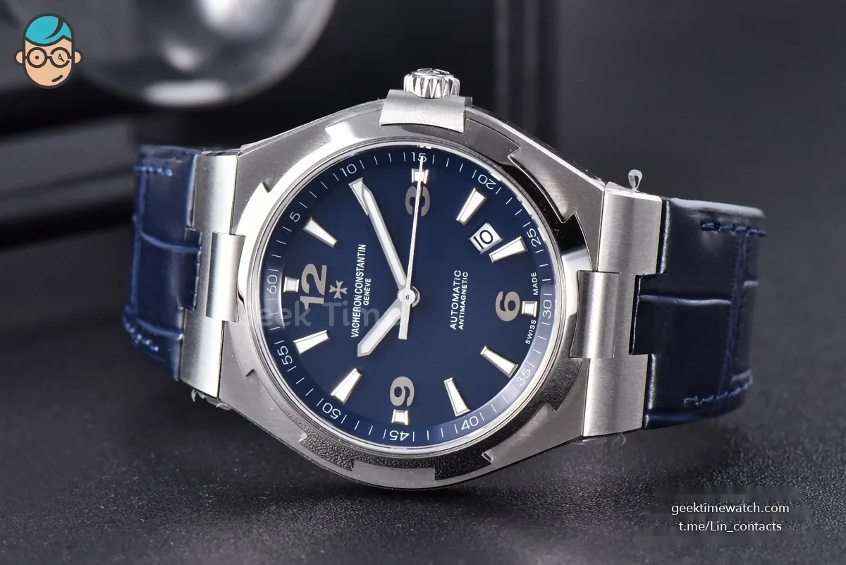 Overseas 47040 MKF 42MM Blue Dial Leather Strap 9015