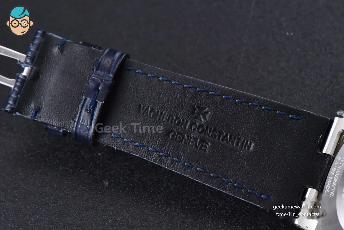 Overseas 47040 MKF 42MM Blue Dial Leather Strap 9015