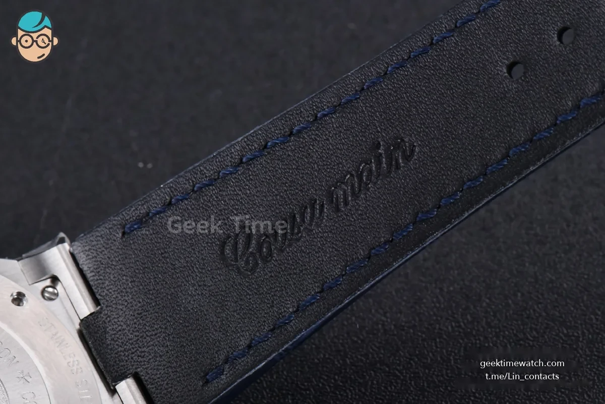 Overseas 47040 MKF 42MM Blue Dial Leather Strap 9015