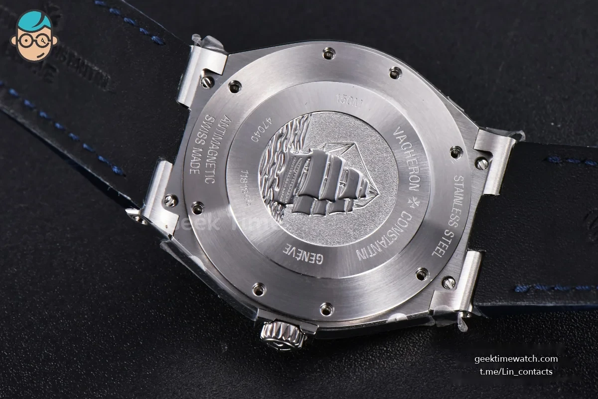 Overseas 47040 MKF 42MM Blue Dial Leather Strap 9015