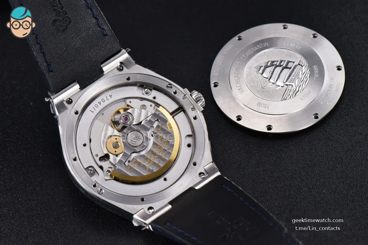 Overseas 47040 MKF 42MM Blue Dial Leather Strap 9015