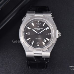Overseas 47040 MKF 42MM Gray Dial Leather Strap 9015