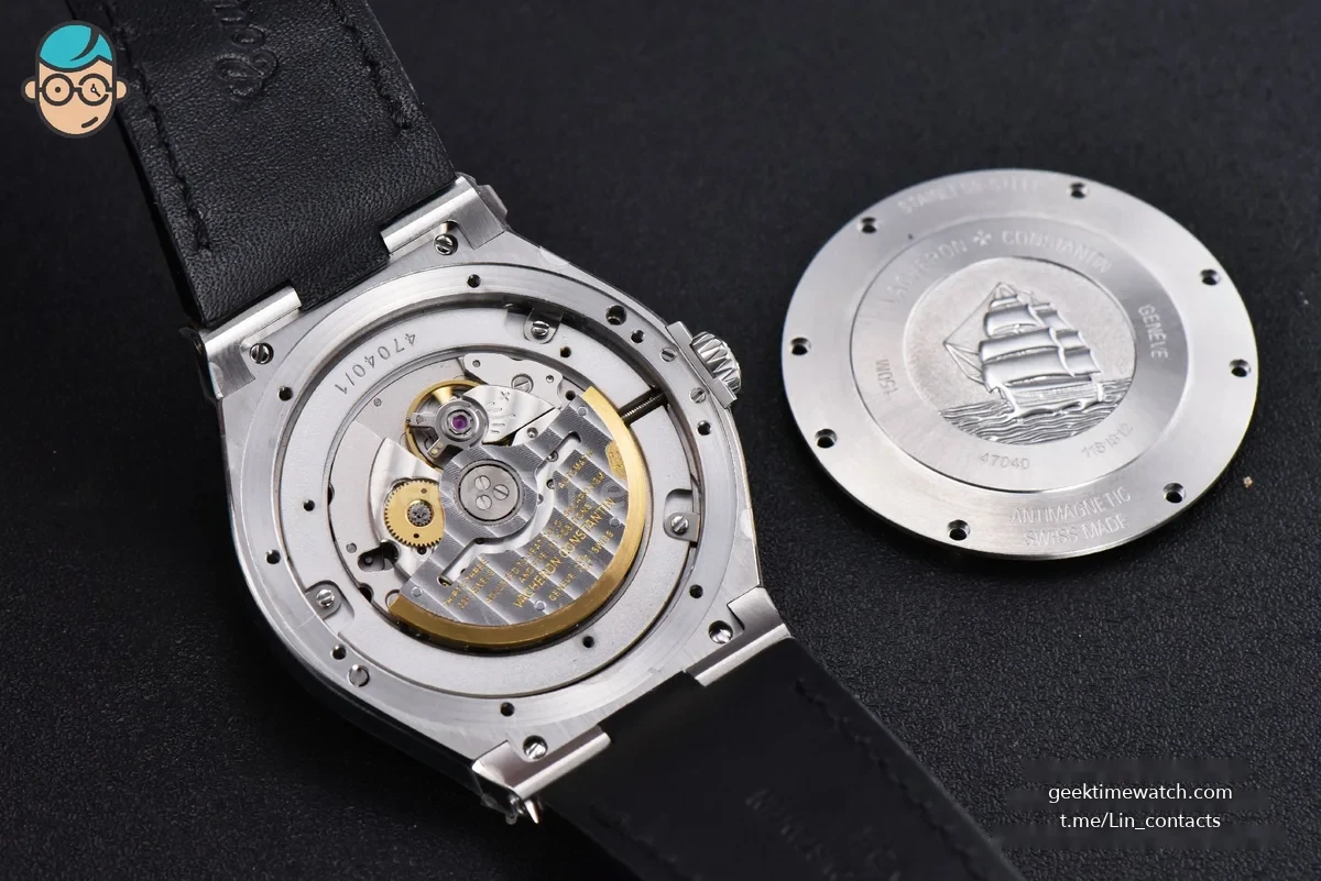 Overseas 47040 MKF 42MM Gray Dial Leather Strap 9015