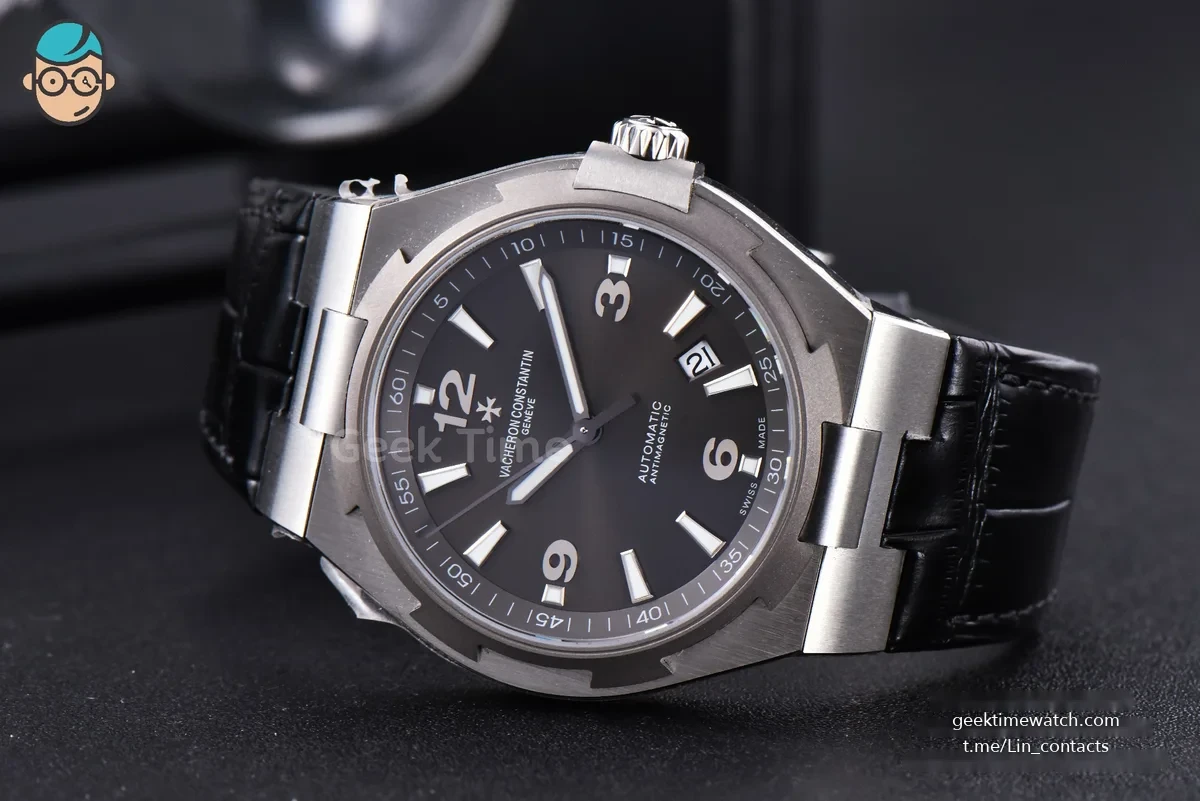 Overseas 47040 MKF 42MM Gray Dial Leather Strap 9015