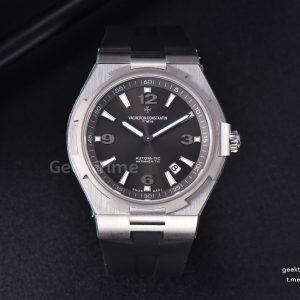 Overseas 47040 MKF 42MM Gray Dial Rubber Strap 9015