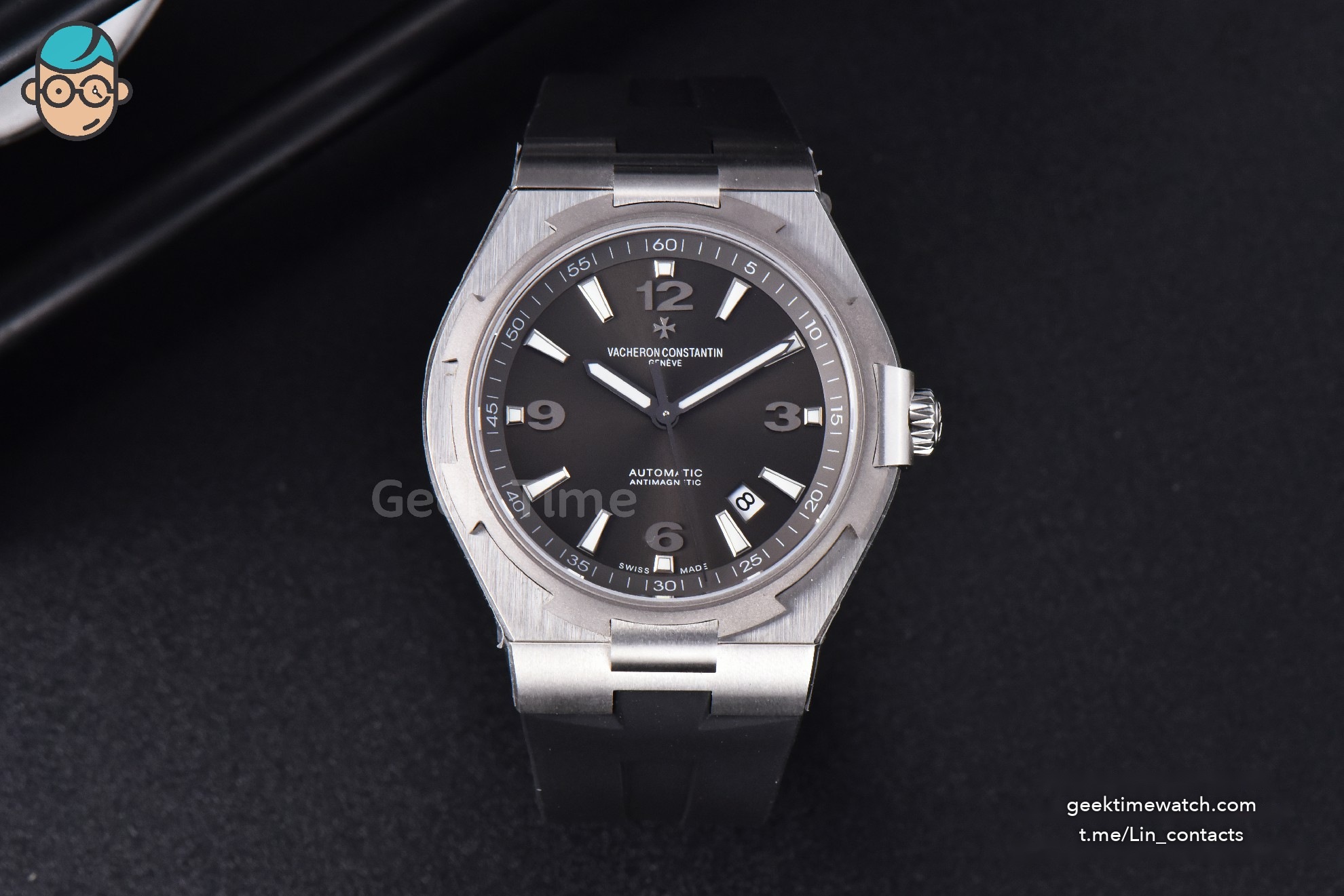 Overseas 47040 MKF 42MM Gray Dial Rubber Strap 9015