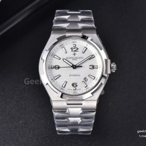 Overseas 47040 MKF 42MM White Textured Dial SS Bracelet 9015