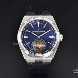 Overseas Tourbillon 6000V 42.5mm BBRF Blue Dial Blue Leather Strap Tourb