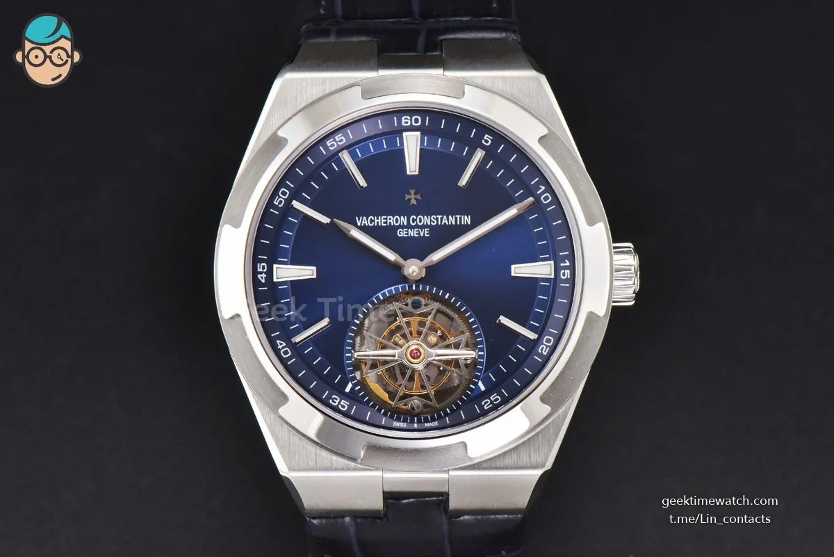 Overseas Tourbillon 6000V 42.5mm BBRF Blue Dial Blue Leather Strap Tourb