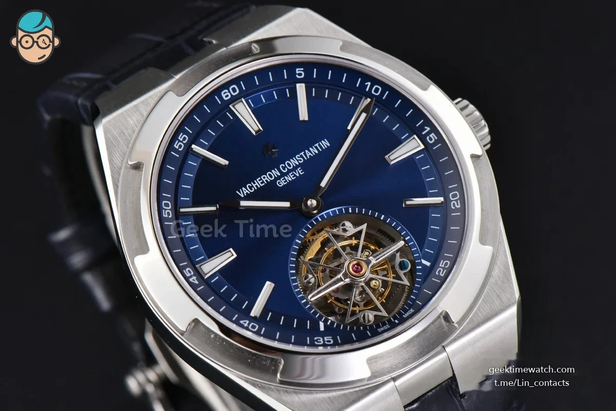 Overseas Tourbillon 6000V 42.5mm BBRF Blue Dial Blue Leather Strap Tourb