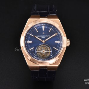 Overseas Tourbillon 6000V 42.5mm RG BBRF Blue Dial Black Leather Strap Tourb