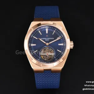 Overseas Tourbillon 6000V 42.5mm RG BBRF Blue Dial Blue Rubber Strap Tourb
