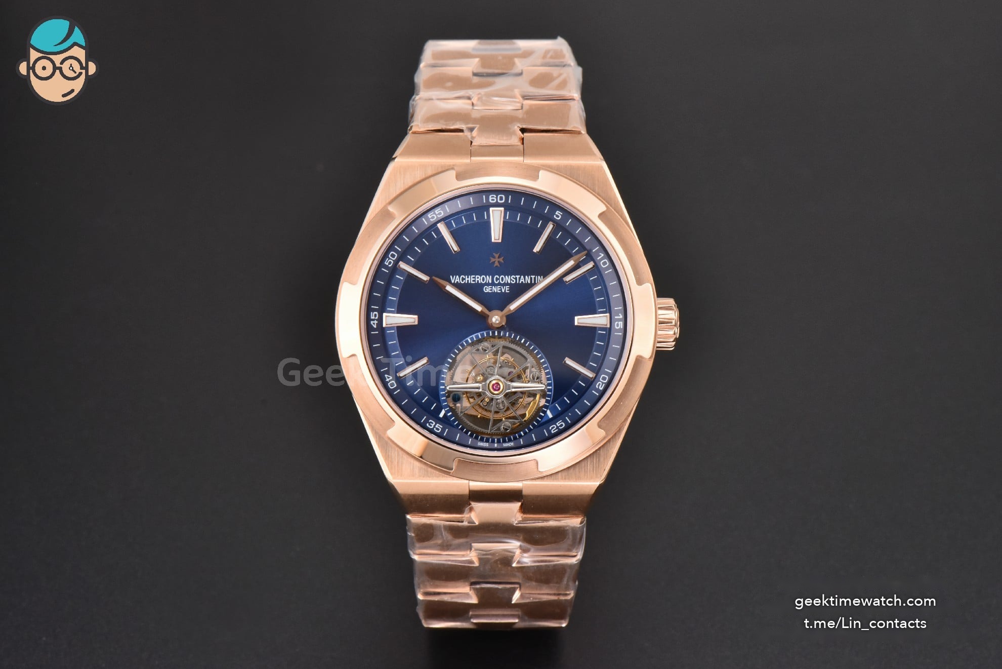 Overseas Tourbillon 6000V RG 42.5mm BBRF Blue Dial RG Bracelet Tourb