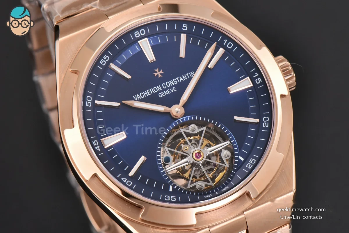 Overseas Tourbillon 6000V RG 42.5mm BBRF Blue Dial RG Bracelet Tourb