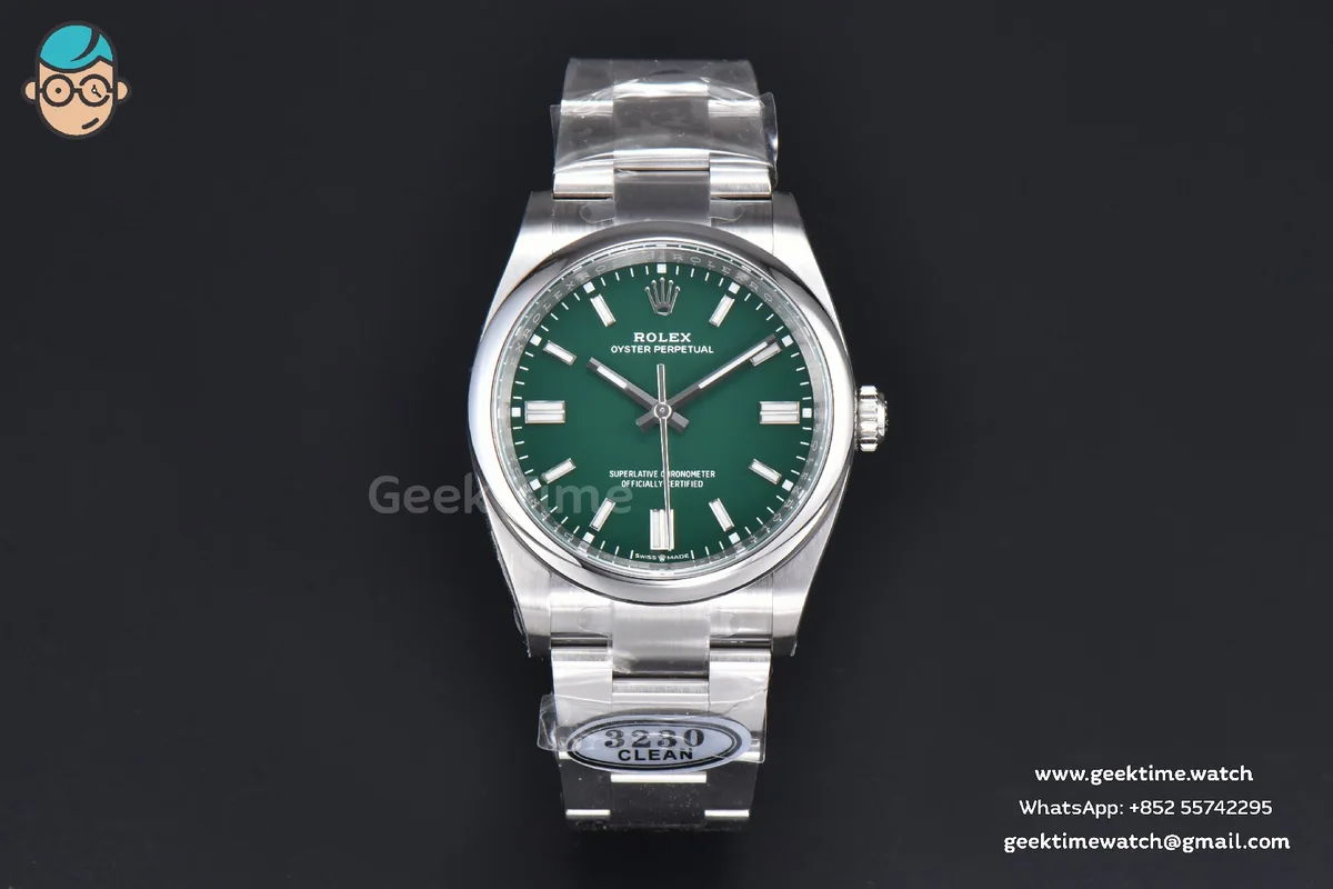 Oyster Perpetual 126000 36mm 904L Clean Green Dial SS Bracelet VR3230